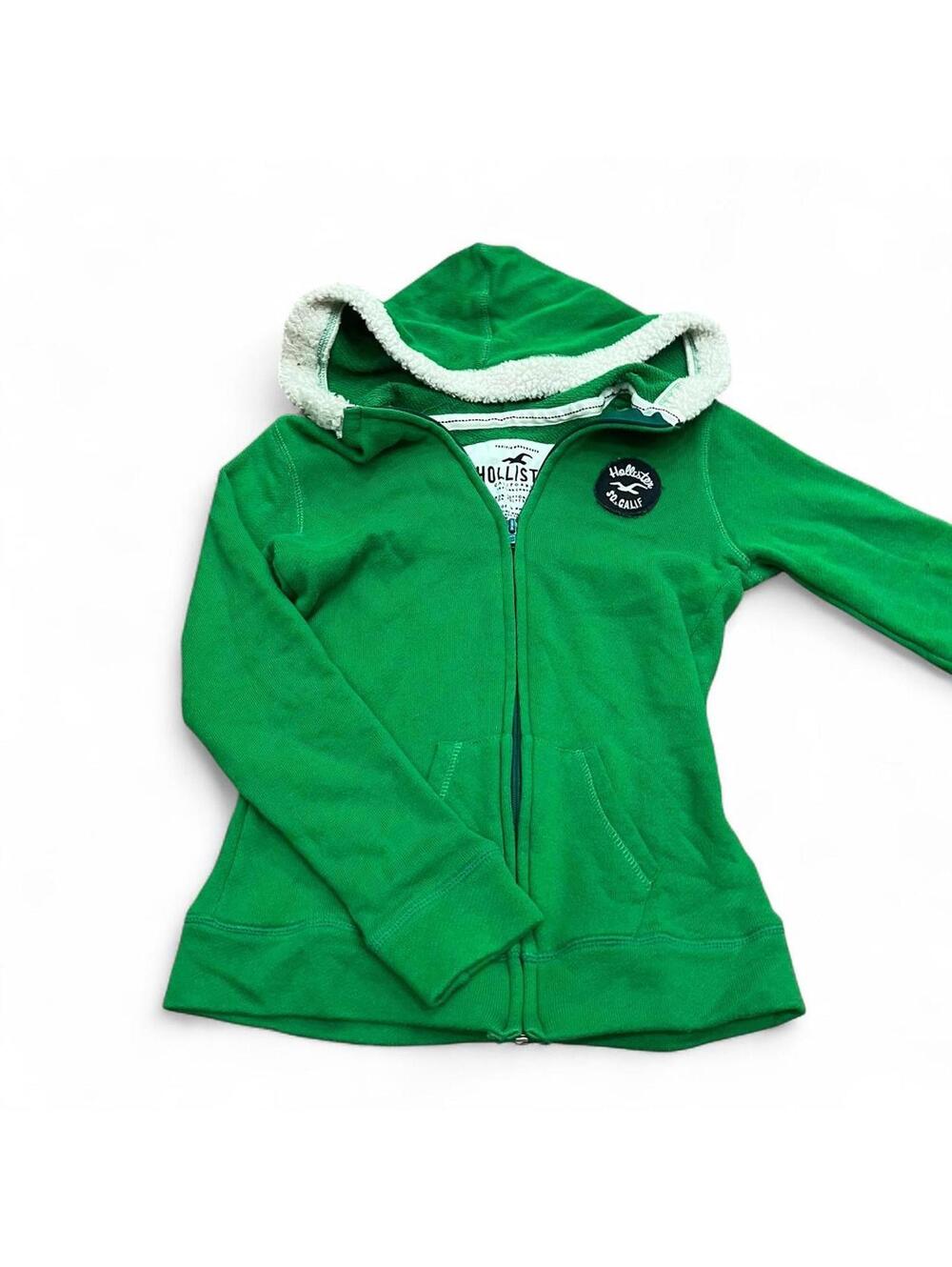 y2k Hollister fur hood zip up jacket